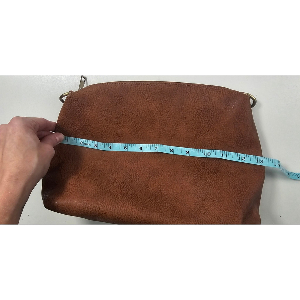 Susan Joy Brown Vegan Leather Shoulder Bag Medium - Picture 9 of 9